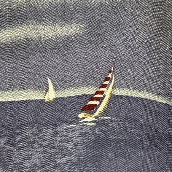 Tommy Bahama Hawaiian Shirt Men's XL 100% Silk Sailboat Camp Palm Trees AOP - Picture 6 of 9